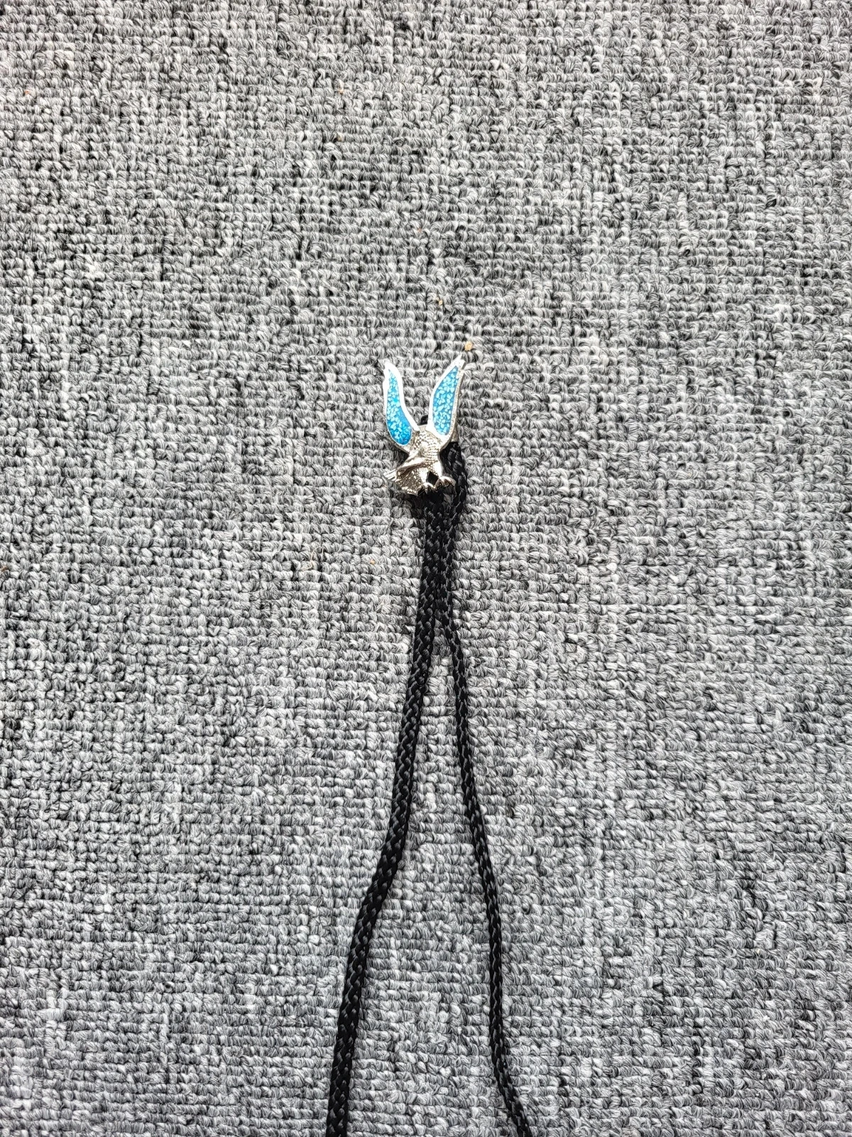 Gravata Texana Bolo Tie Águia Prateada E Turquesa Estilo Western – photo 3